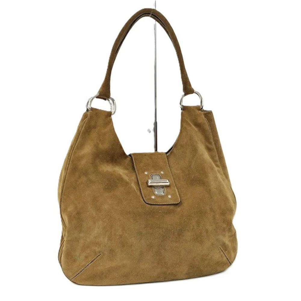 Prada Scamosciato hobo bag turnlock suede beige Brown